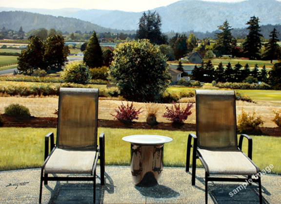 A painting of the Saanich peninsula by Barry Tate