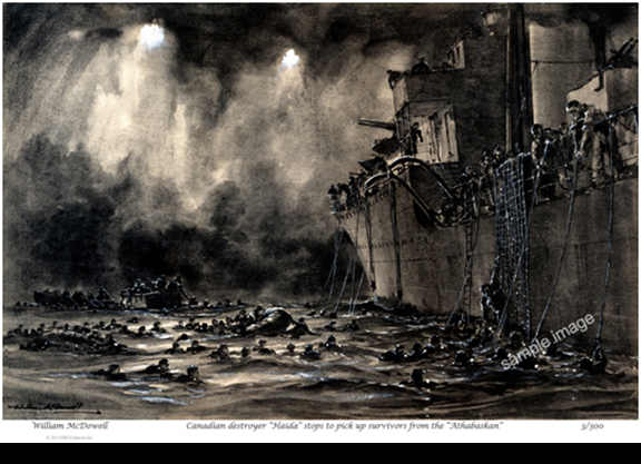 HMCS Haida and Athabaskan digital restoration by Barry Tate