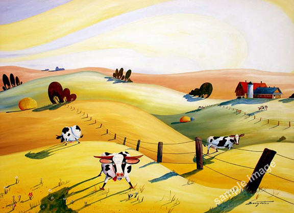 Farm theme paintings from Barry Tate
