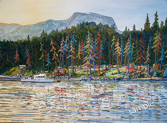 Madrona Cottage watercolor painting by Barry Tate