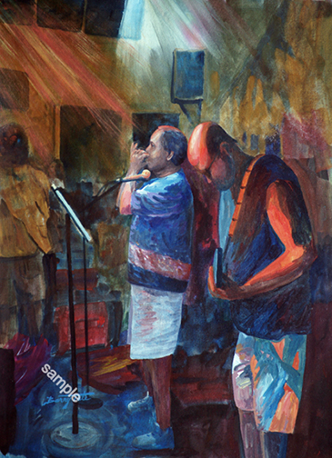 Palapa Joes with musicians, LaManzanilla Mexico