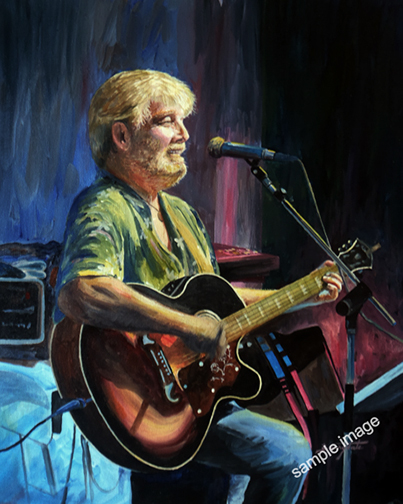 Scottie playing guitar at Palapa Joes, LaManzanilla Mexico